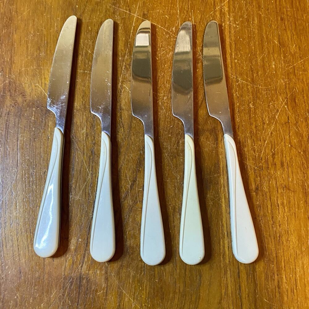 MCM Flatware Washington Forge Stainless Steel 5 Knife Set 1980’s